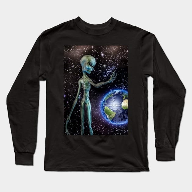 Alien Life Long Sleeve T-Shirt by rolffimages